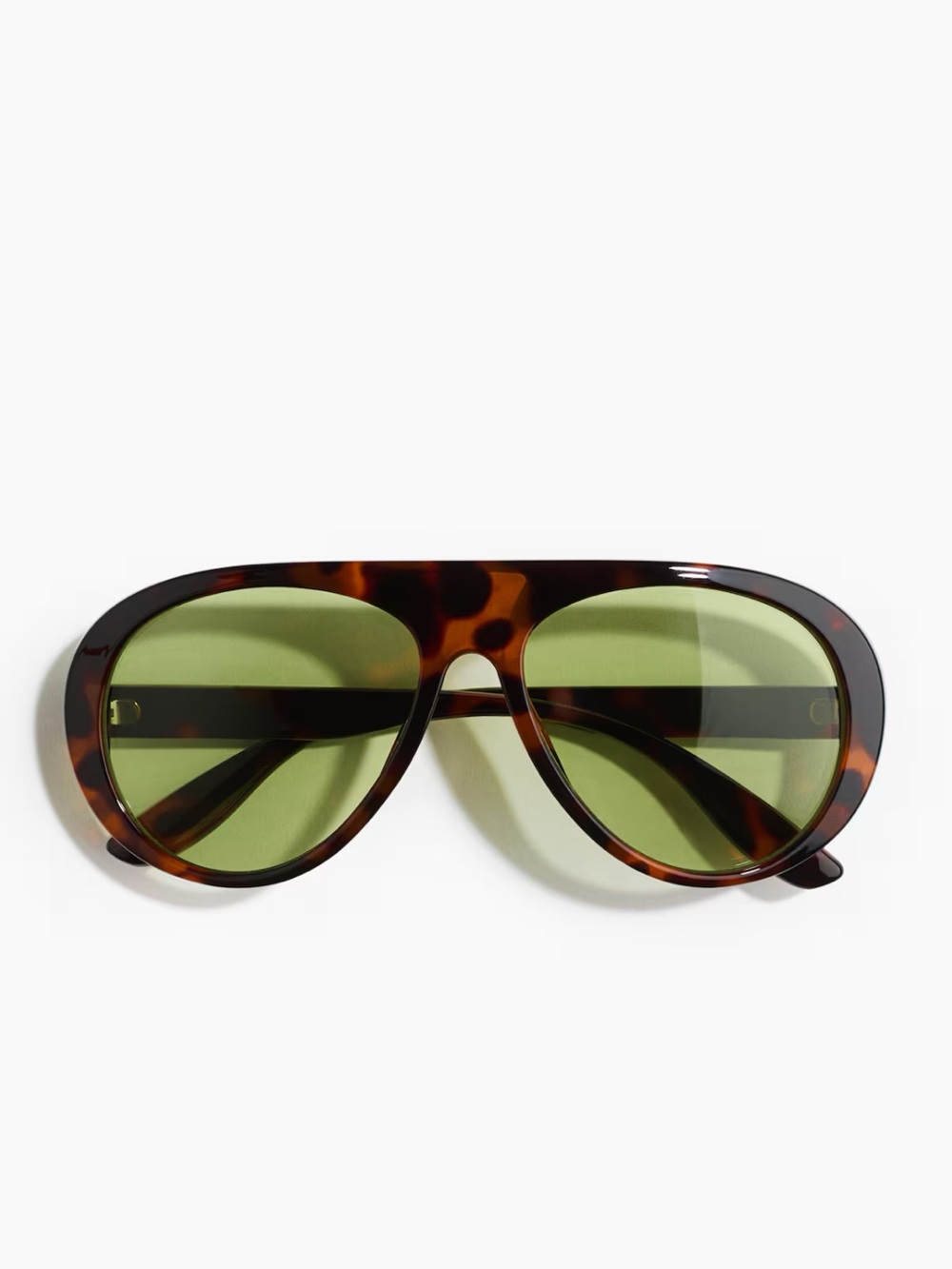 H&M Tortoiseshell Aviator Sunglasses with Green Lenses